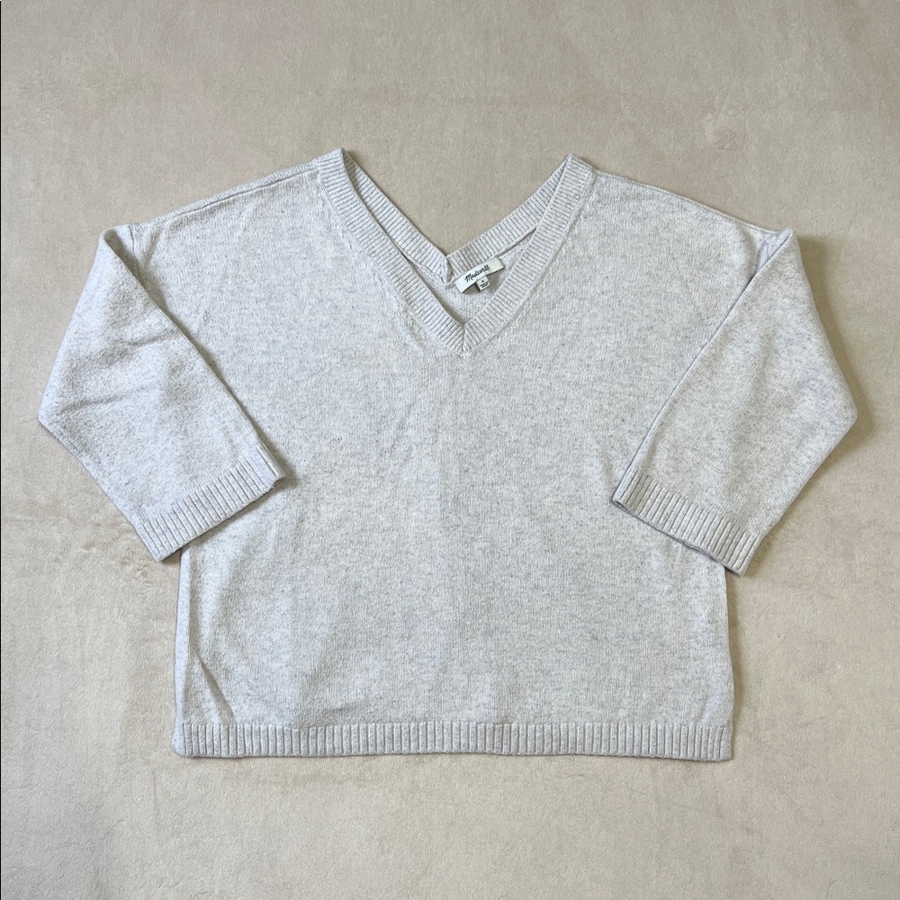 Madewell V-Neck Sweater with Knit Texture. Women’s size Small.